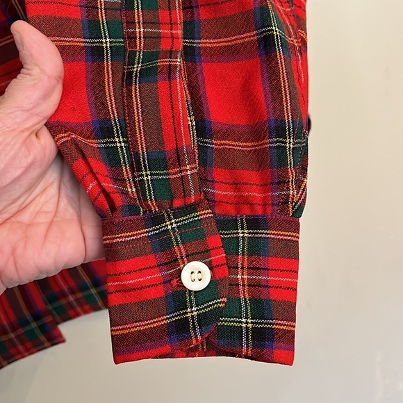 1960s Game and Lake Red Loop Button Up Shirt Buffalo Plaid 100% Wool - Picture 5 of 17